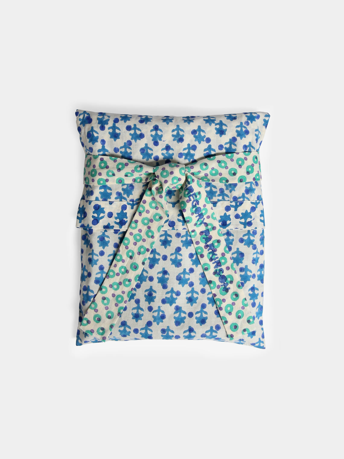 Gregory Parkinson - Aqua Ikat Block-Printed Cotton Napkins (Set of 6) -  - ABASK