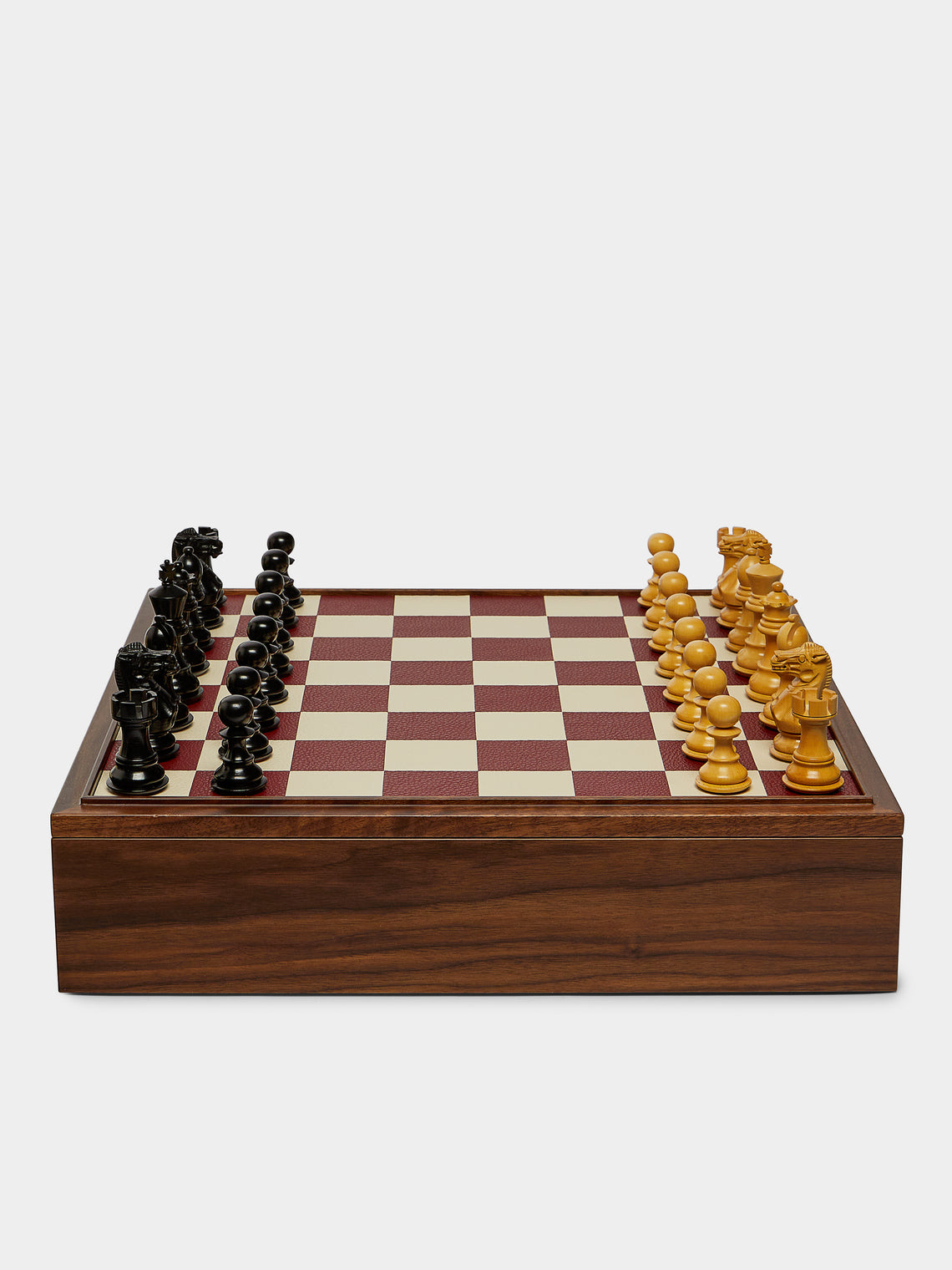 Linley - Mayfair Wood and Leather Tabletop Chess Set -  - ABASK - 