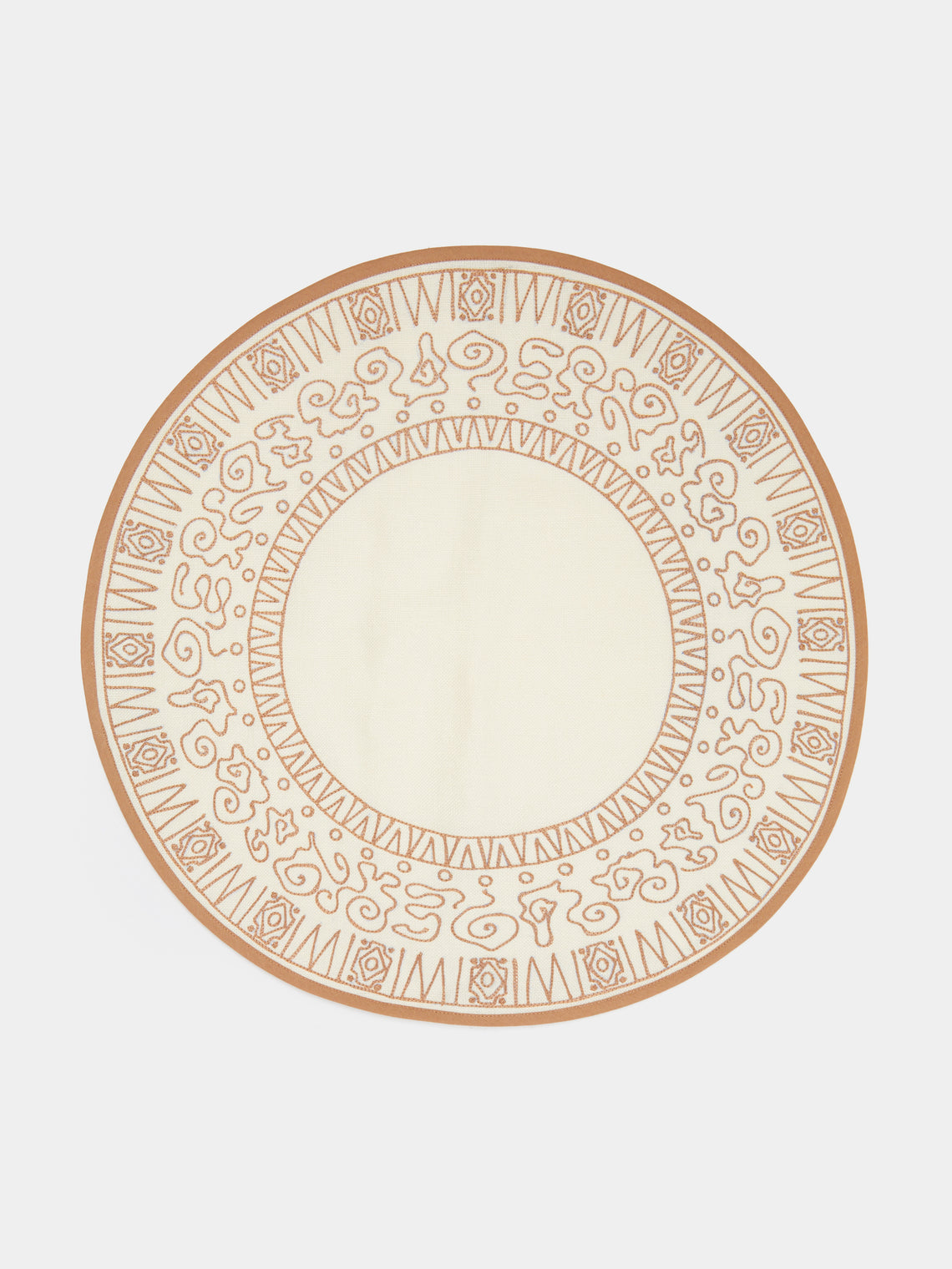 Loretta Caponi - Aztec Hand-Embroidered Linen Placemats and Napkins (Set of 2) -  - ABASK