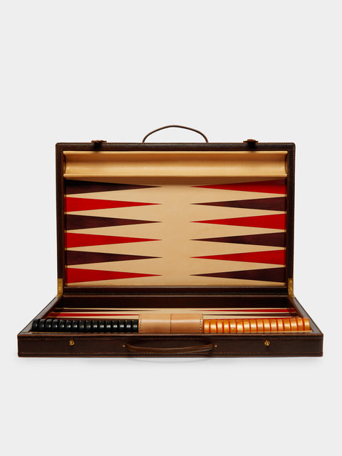 Nick Plant - Wood and Leather Backgammon Set -  - ABASK - 
