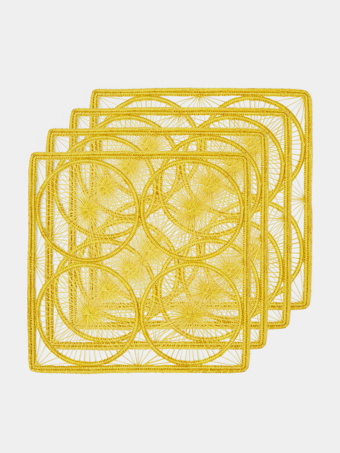 Artesanías del Atlántico - Spider Circles Handwoven Palm Placemats (Set of 4) -  - ABASK