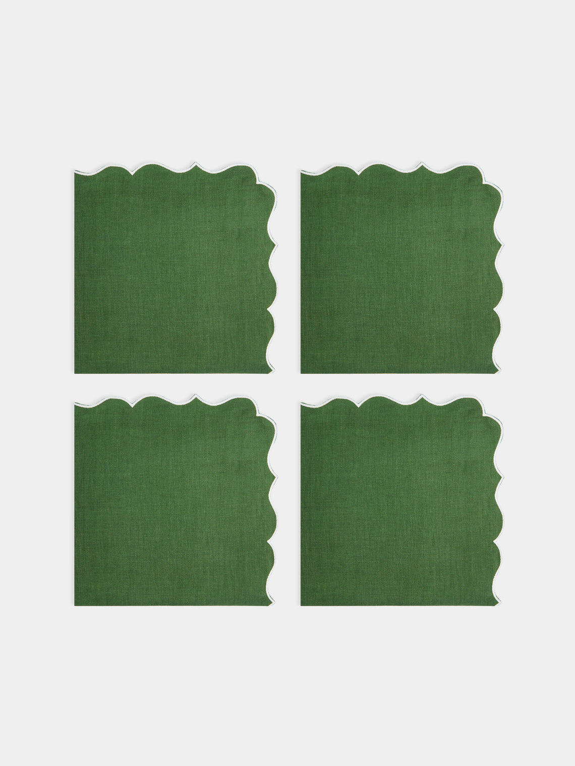 Los Encajeros - Alhambra Embroidered Linen Napkins (Set of 4) -  - ABASK