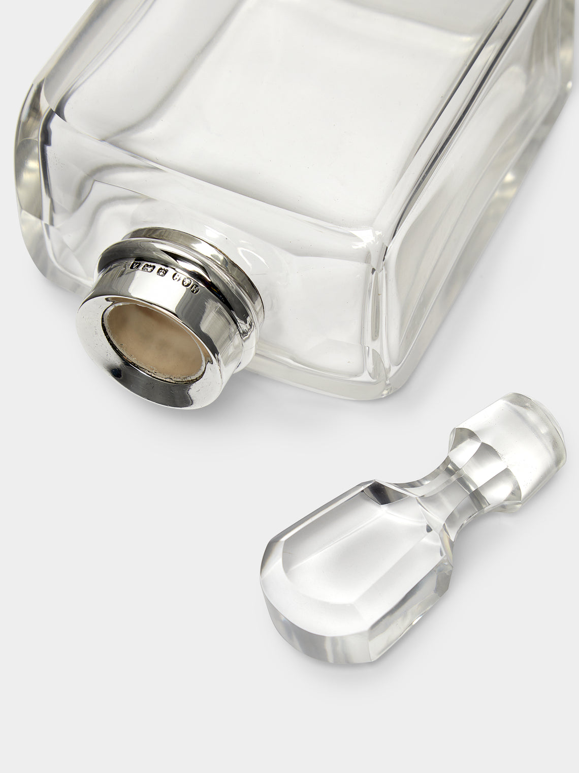 Antique and Vintage - 1930s English Art Déco Silver & Cut Glass Decanter -  - ABASK