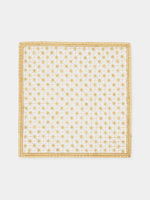 Artesanías del Atlántico - Nudilio Flower Handwoven Palm Placemats (Set of 4) -  - ABASK - 