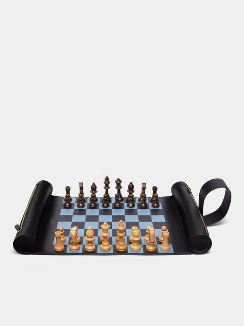 Smythson - Panama Leather Travel Chess Set - Black - ABASK - 