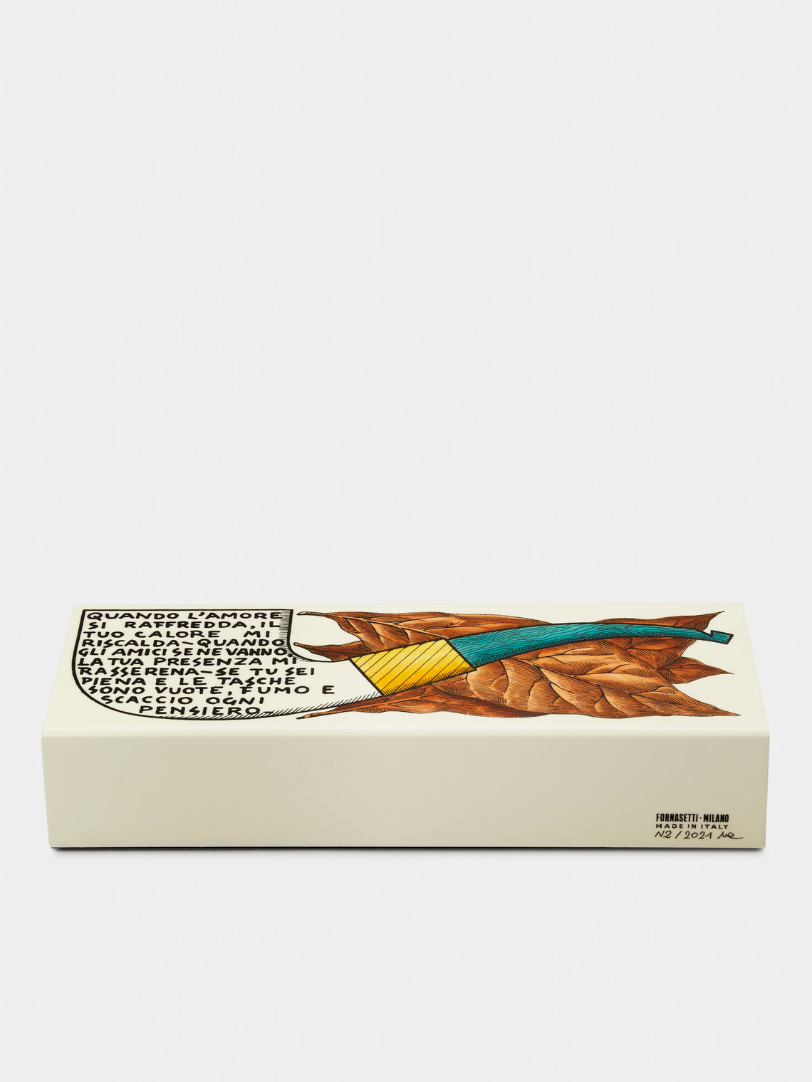 Fornasetti - Sublime Tobacco Italiano Iron and Wood Box -  - ABASK - 