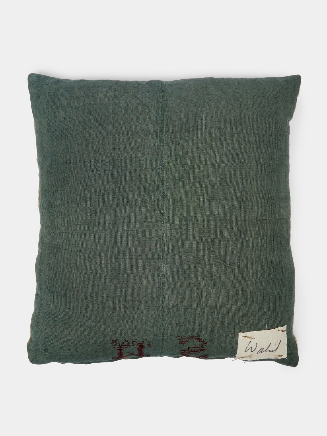 By Walid - 19th-Century Needlepoint Linen Cushion -  - ABASK