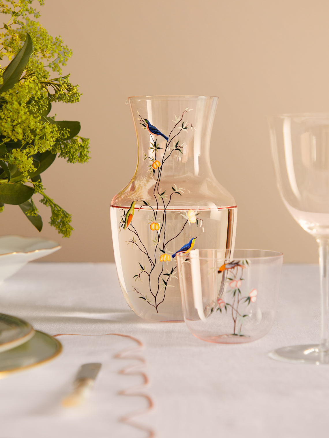 Lobmeyr - Garden of Paradise Hand-Painted Crystal Water Pitcher -  - ABASK