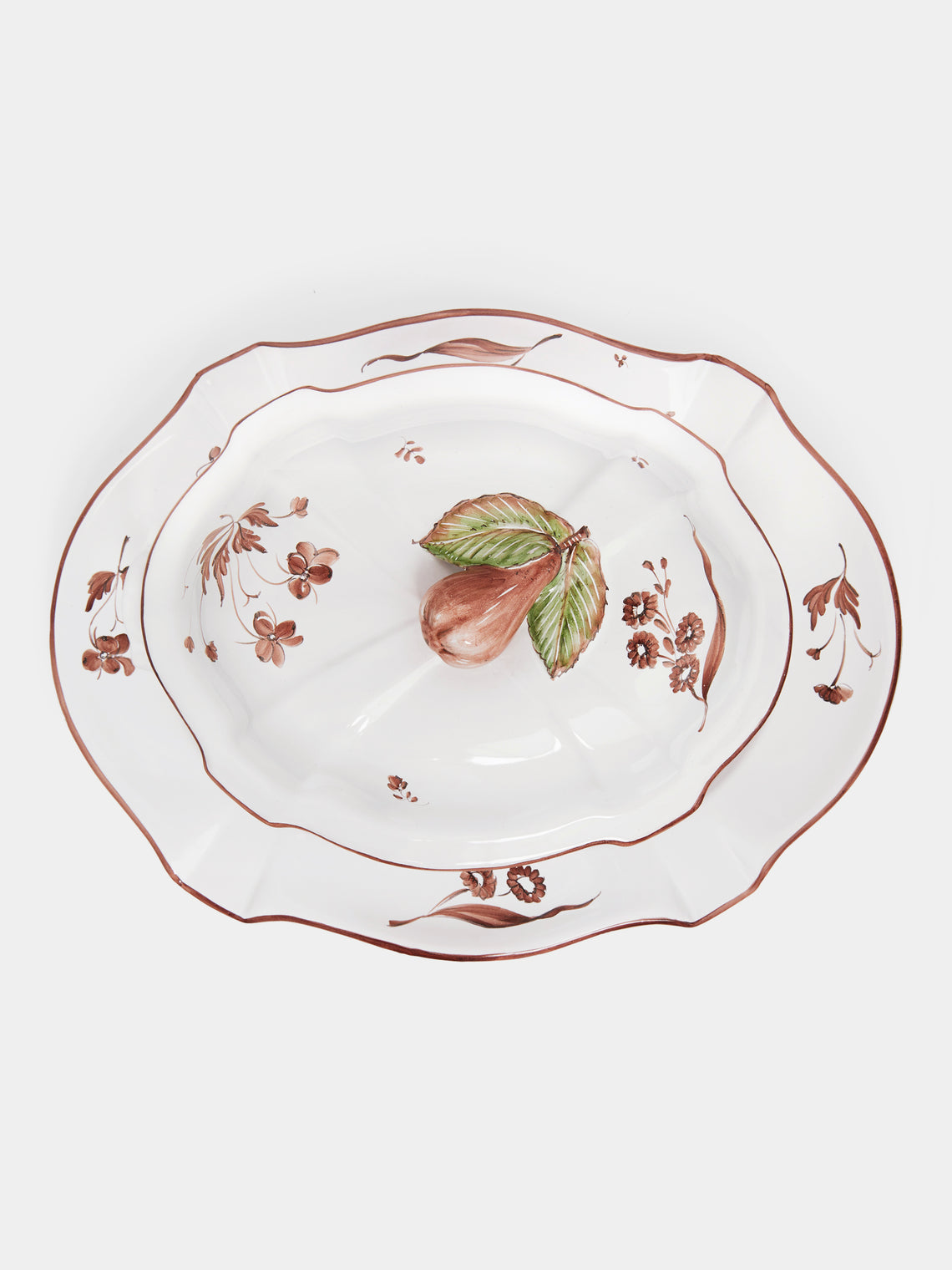 Z.d.G - Camaïeu Hand-Painted Ceramic Lidded Tureen with Serving Platter -  - ABASK